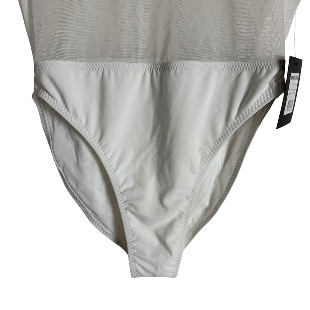 Norma Kamali Dash Dash Mio White Mesh One Piece Swimsuit Size Medium - Picture 11 of 12